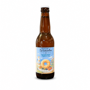 Birra artigianale pugliese Blanche Bistrot Sciamaninn in bottiglia su sfondo bianco