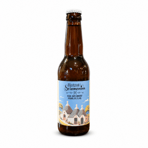 Birra artigianale Golden Ale Bistrot Sciamaninn in bottiglia su sfondo bianco