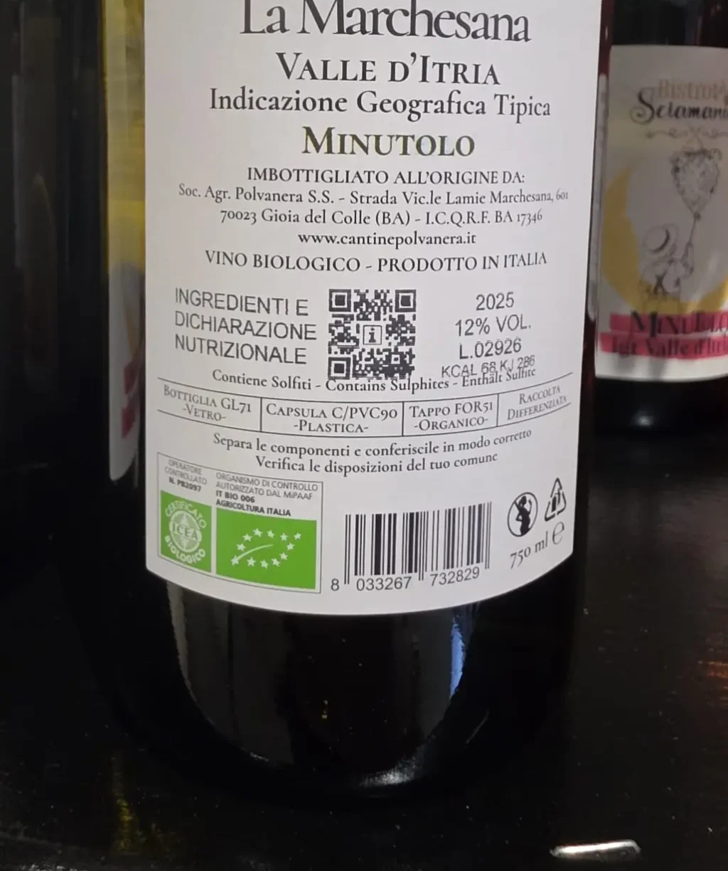 minutolo etichetta